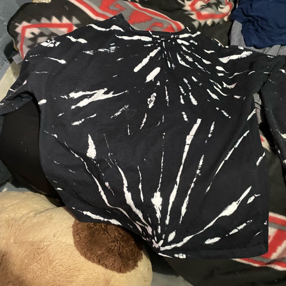 Black and White Tie-Dye Long Sleeve Shirt